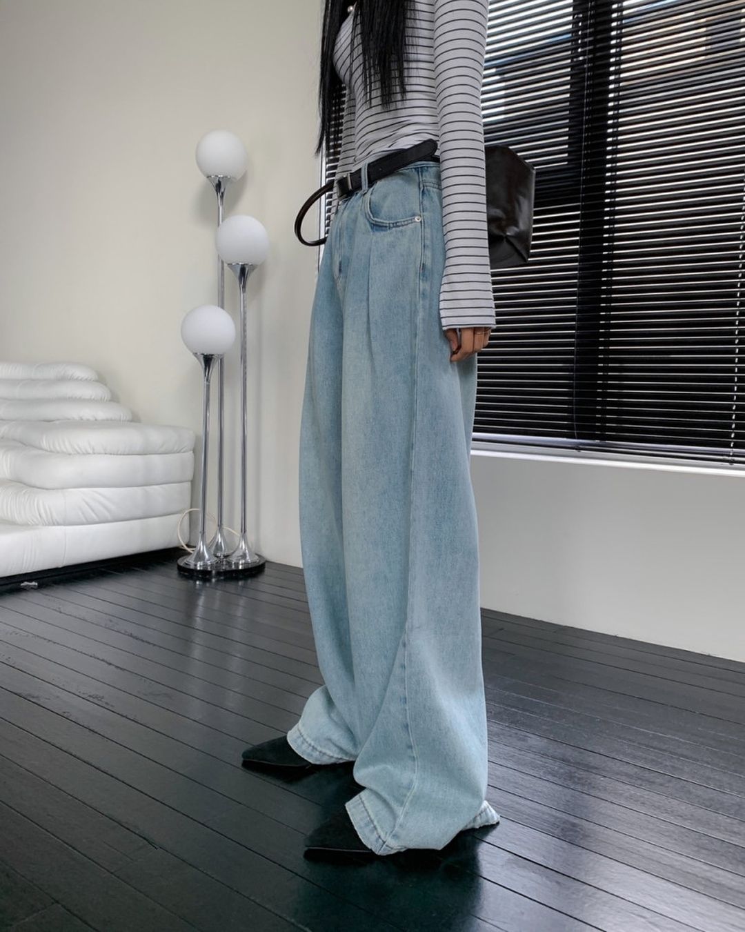nori wide pants ( belt set )