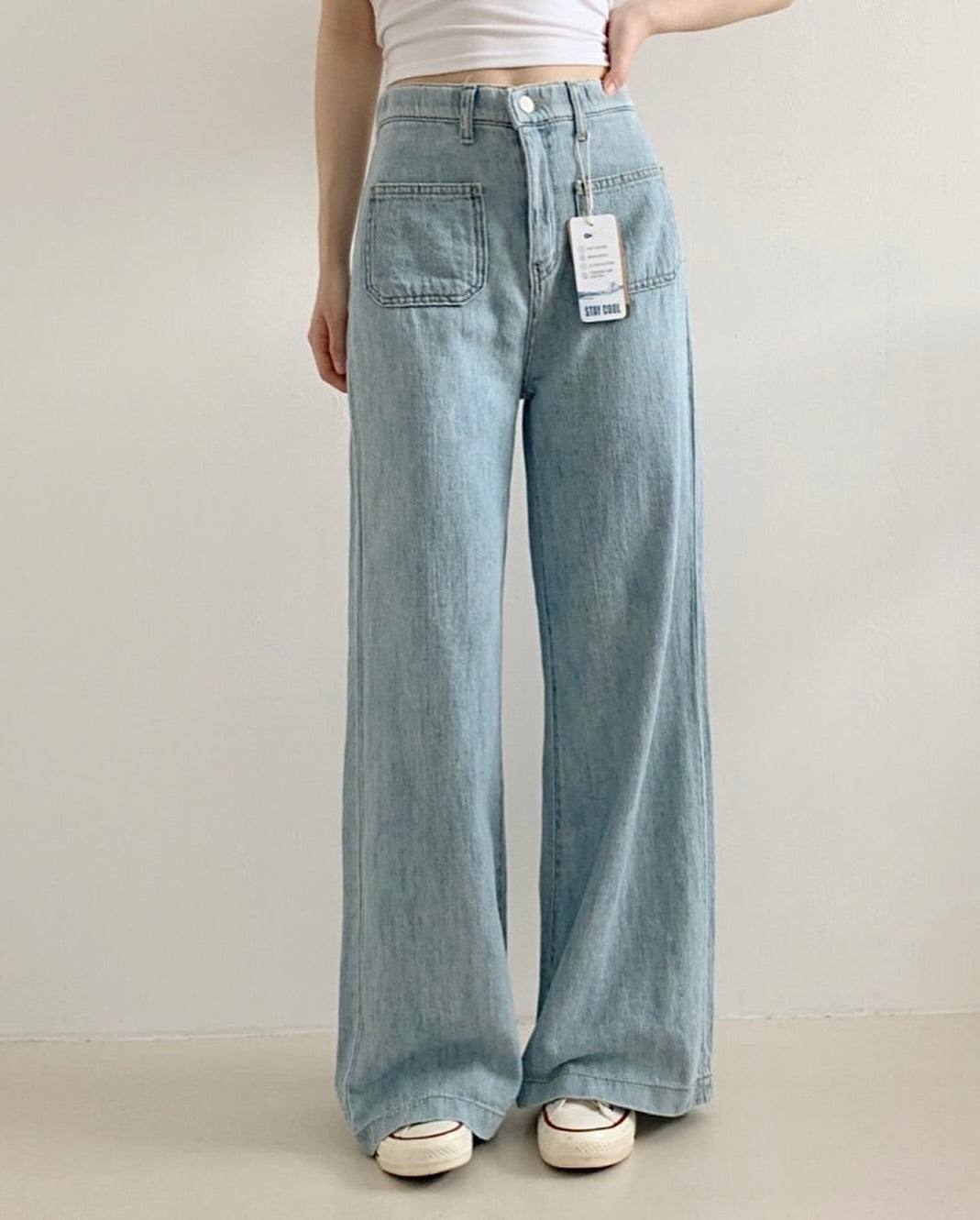 linen denim banding pants