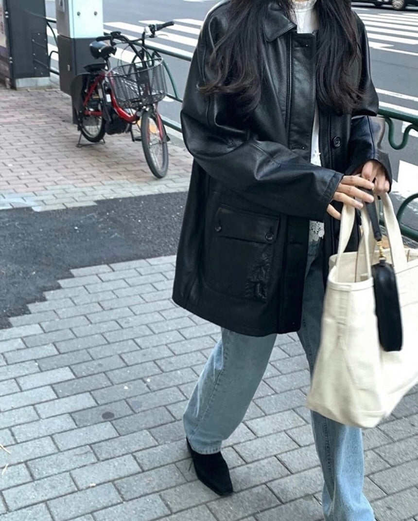 rory string leather jacket (premium)