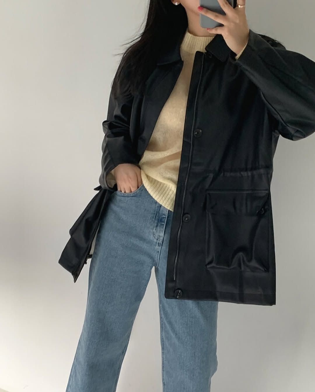 rory string leather jacket (premium)