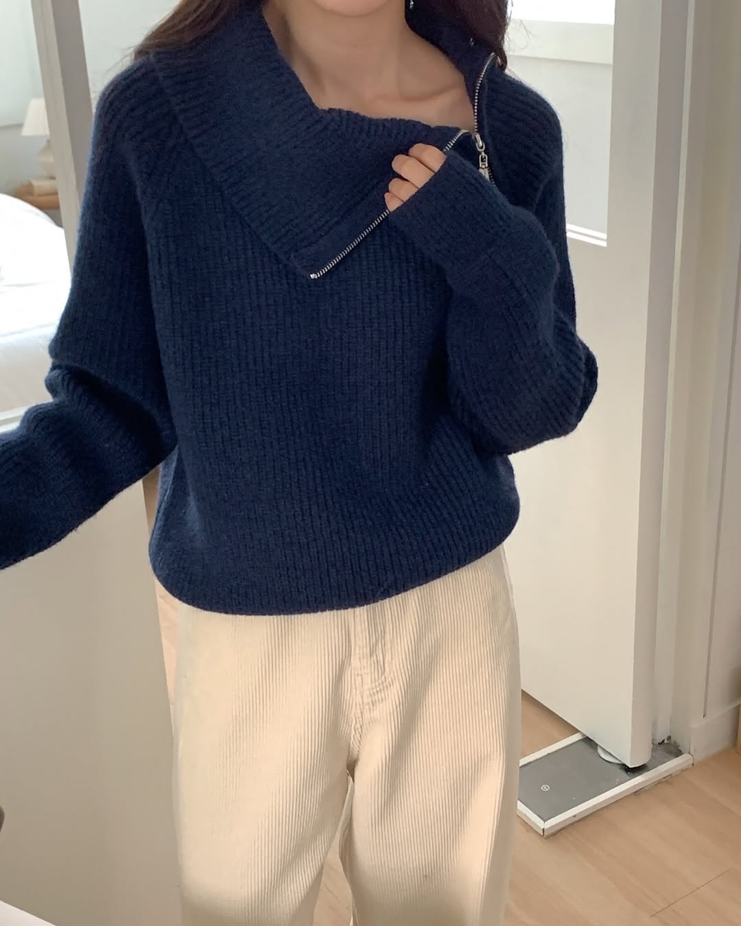 salt zip up knit