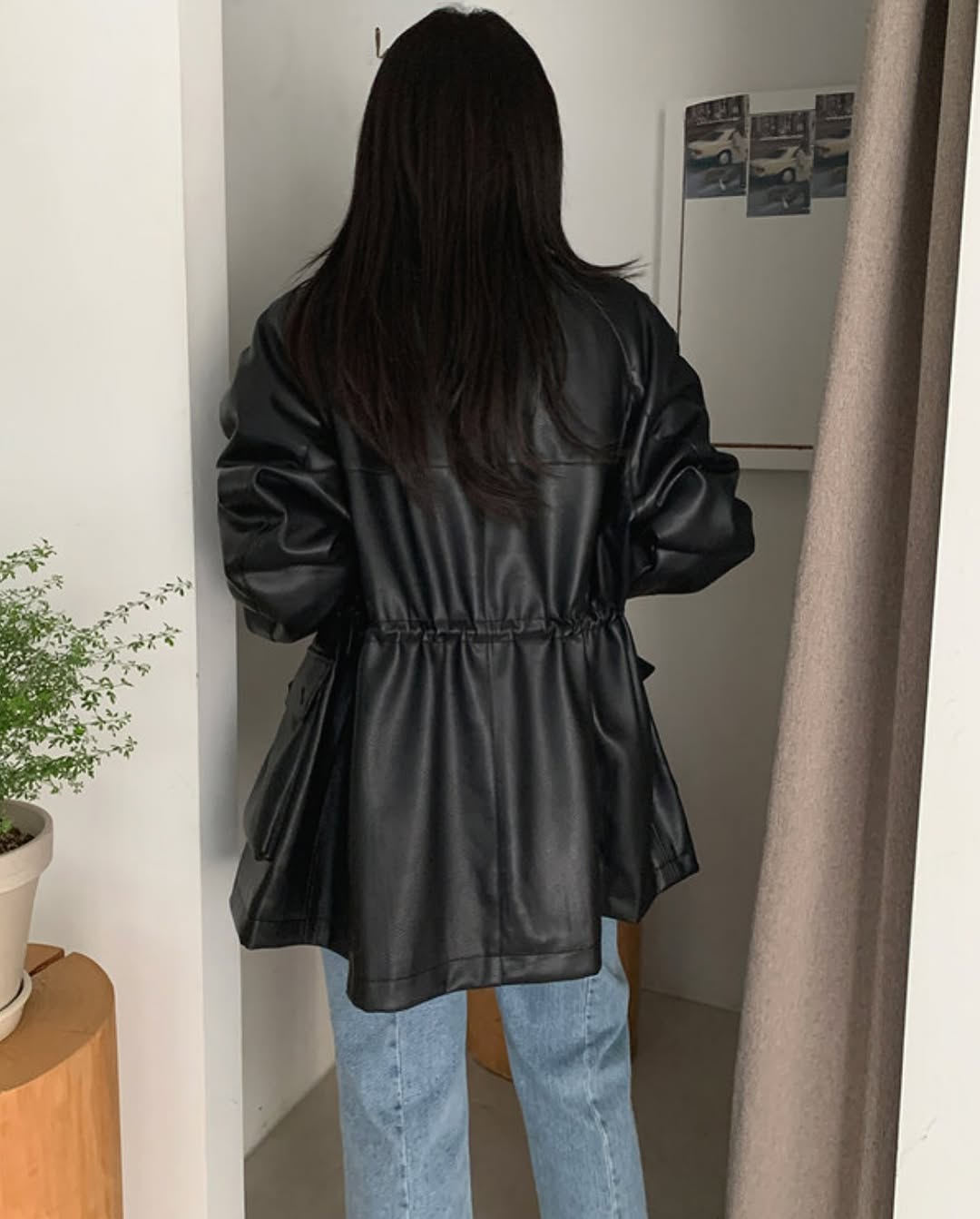 rory string leather jacket (premium)