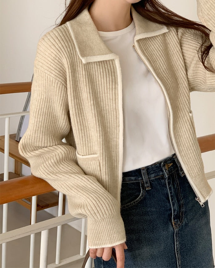tune zip-up cardigan