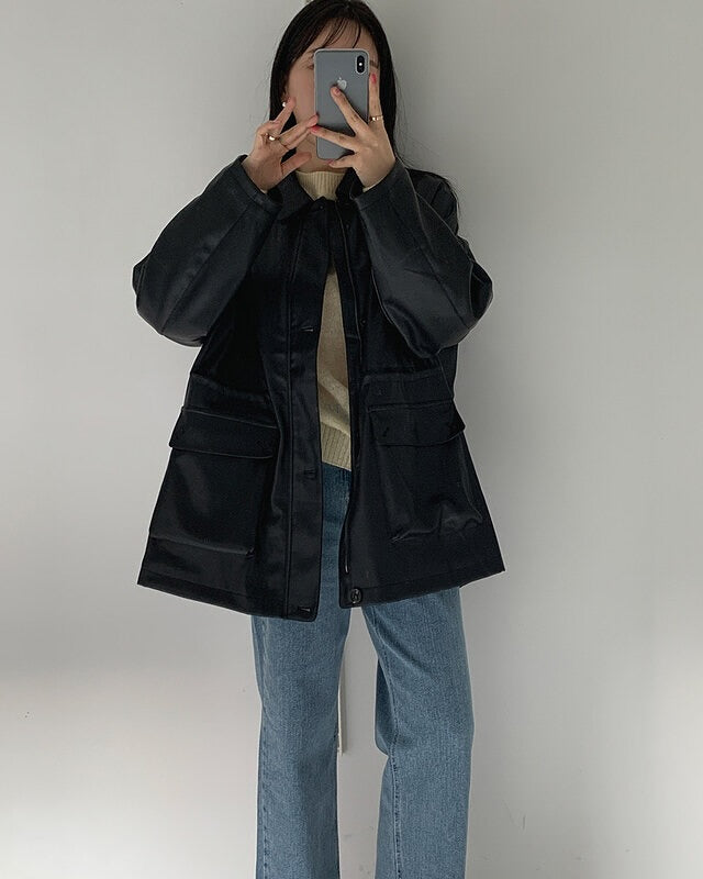 rory string leather jacket (premium)