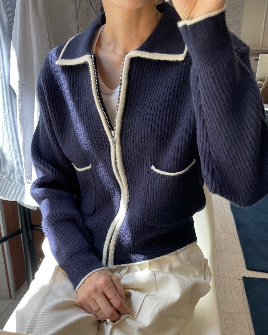 tune zip-up cardigan