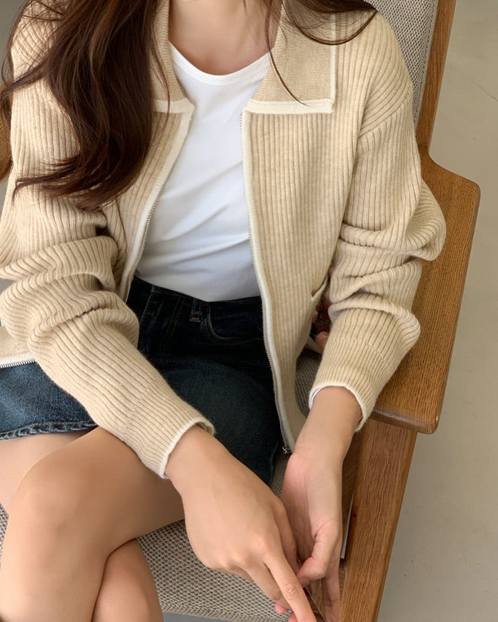 tune zip-up cardigan