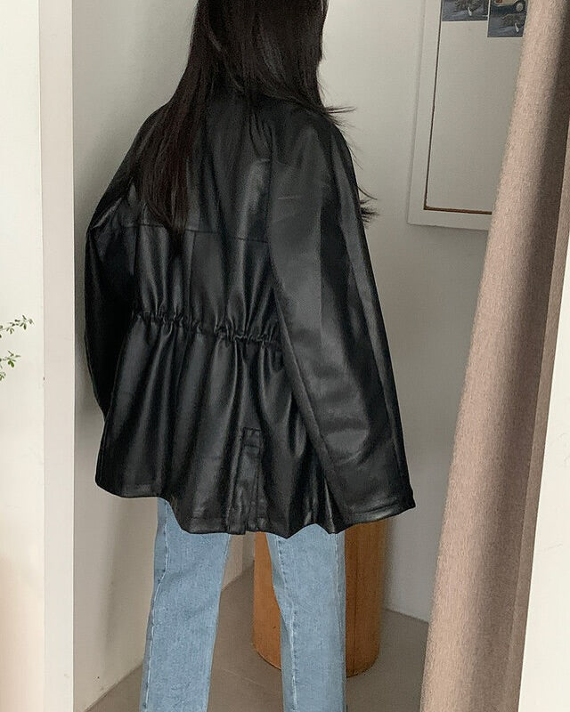 rory string leather jacket (premium)