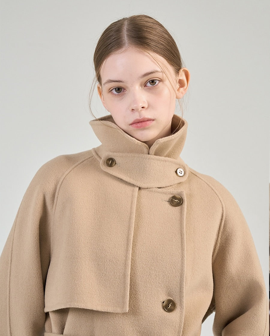 camilia long trench coat (black)