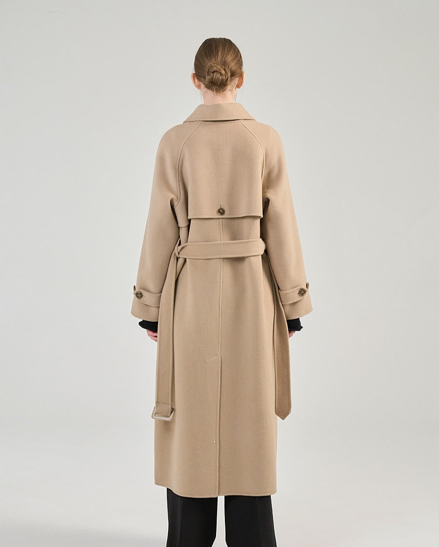 camilia long trench coat (black)