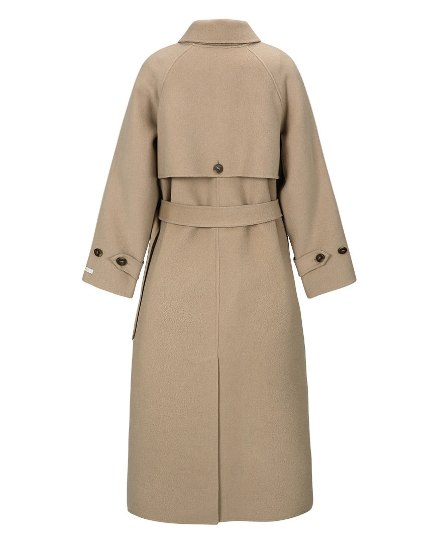 camilia long trench coat (black)