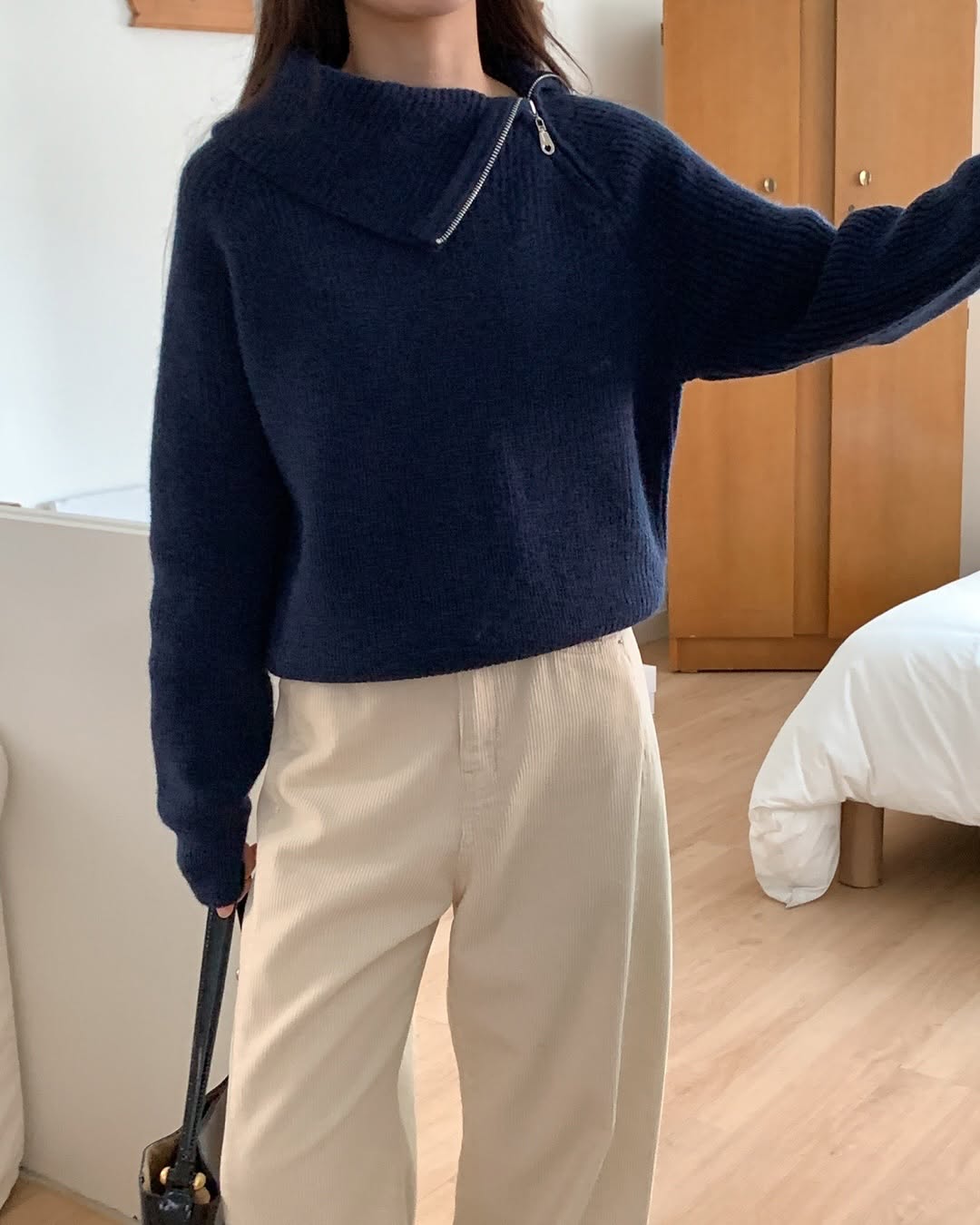 salt zip up knit
