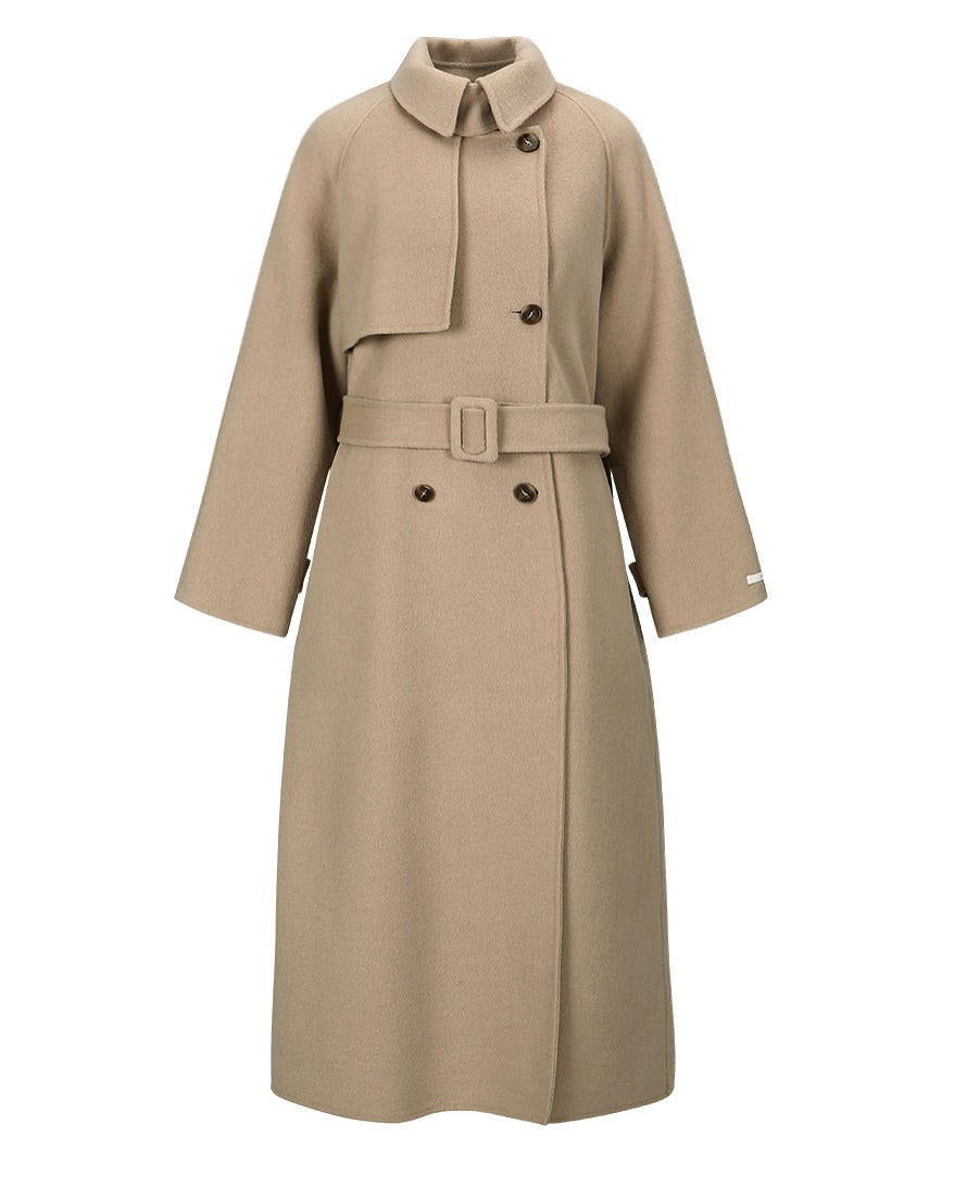 camilia long trench coat (black)