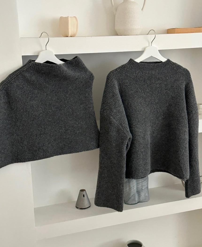 lyra wool cape set (2pcs)