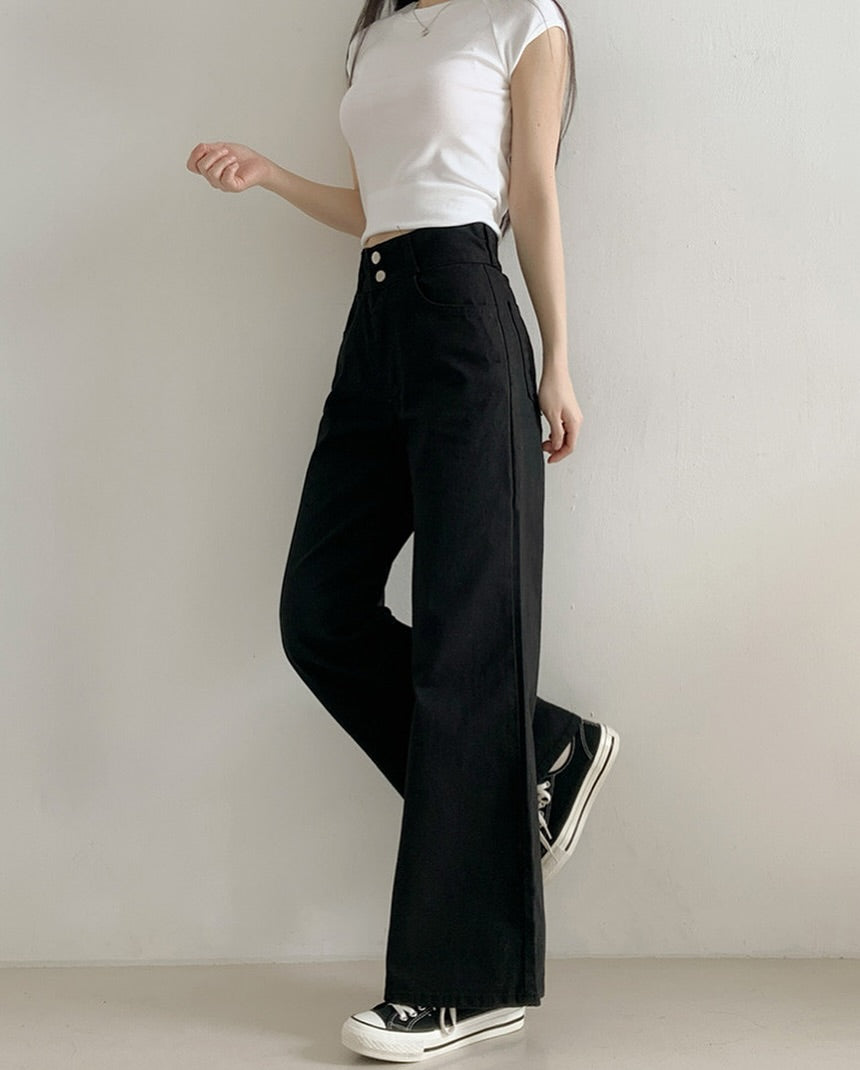 flynn button pants (wide)