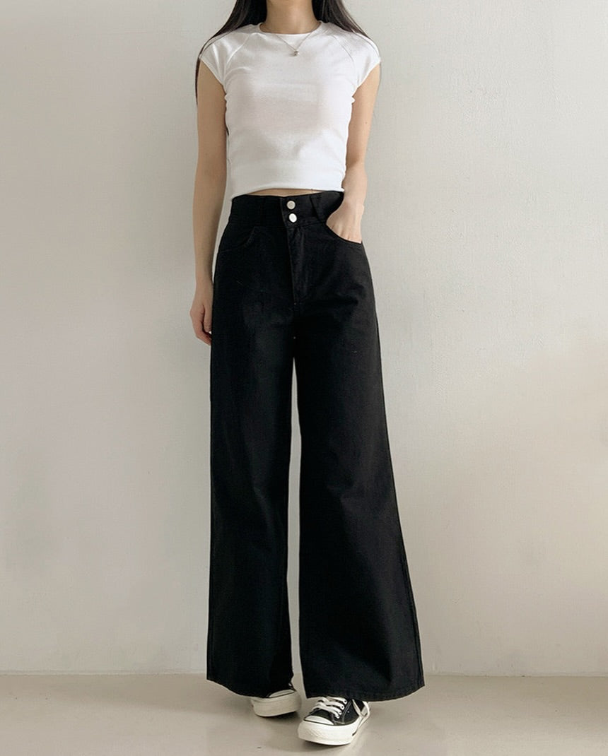 flynn button pants (wide)
