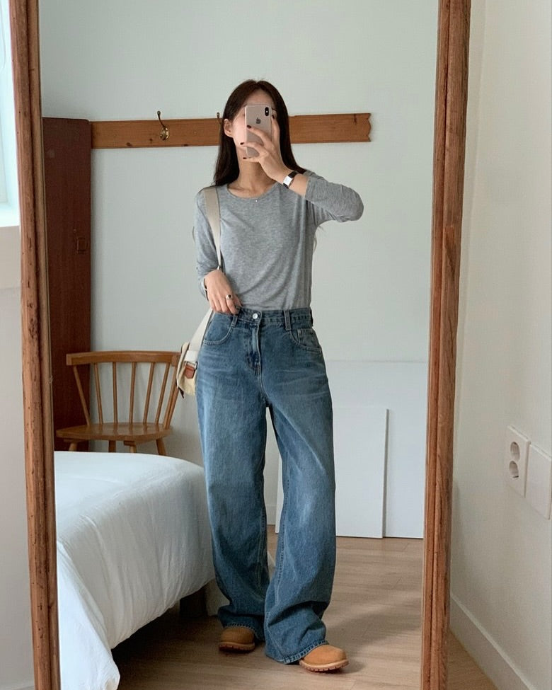 salt denim pants (wide)