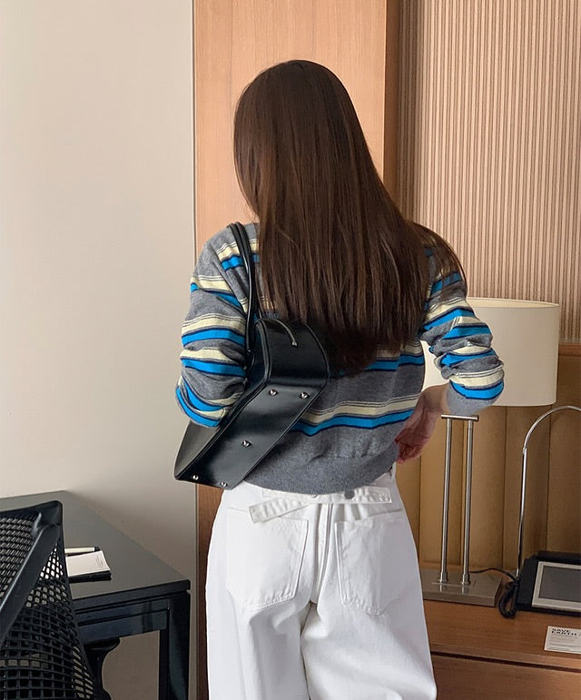 miu striped cardigan