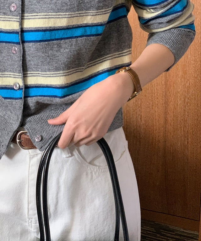 miu striped cardigan