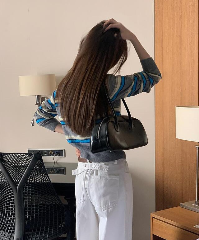 miu striped cardigan