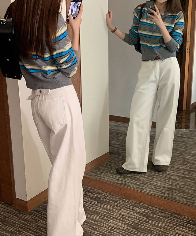 miu striped cardigan