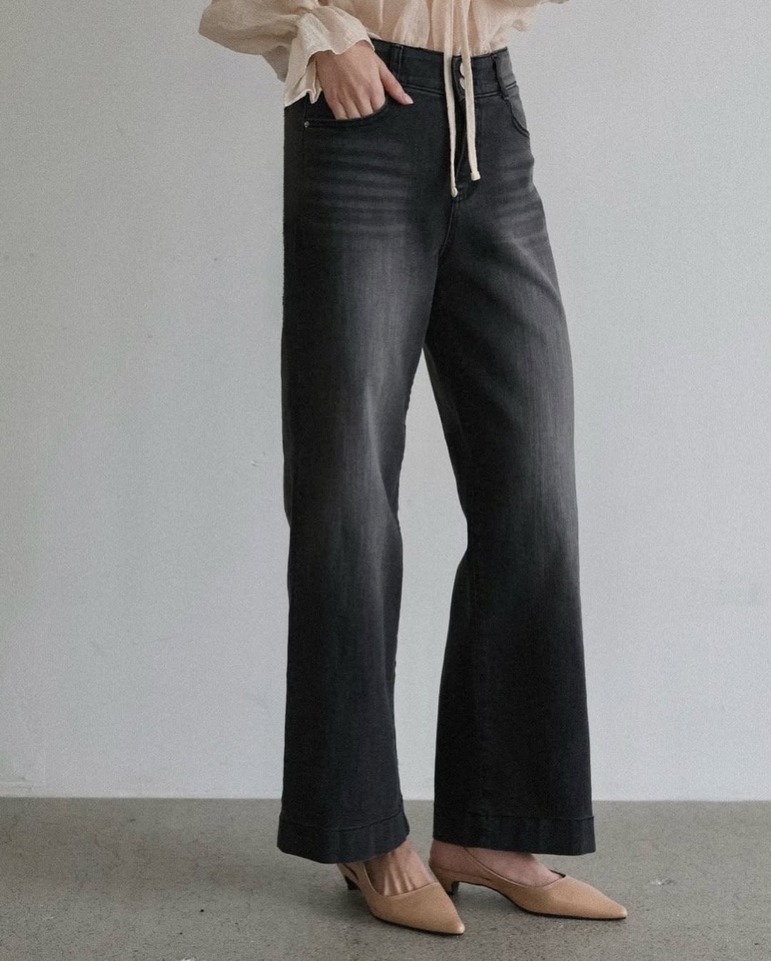 double button banding pants