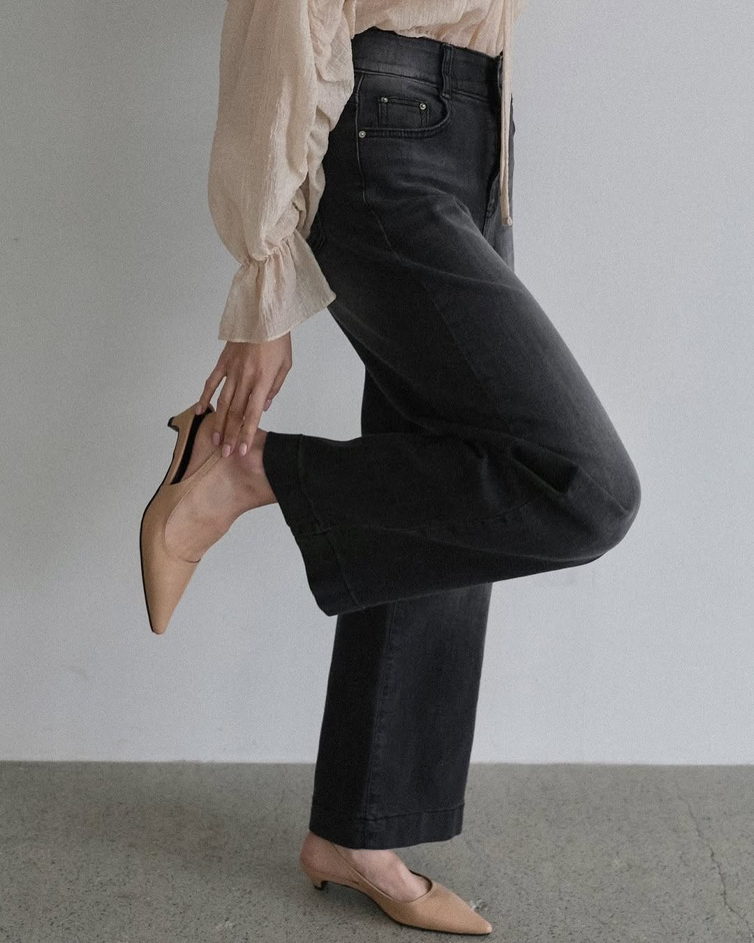 double button banding pants