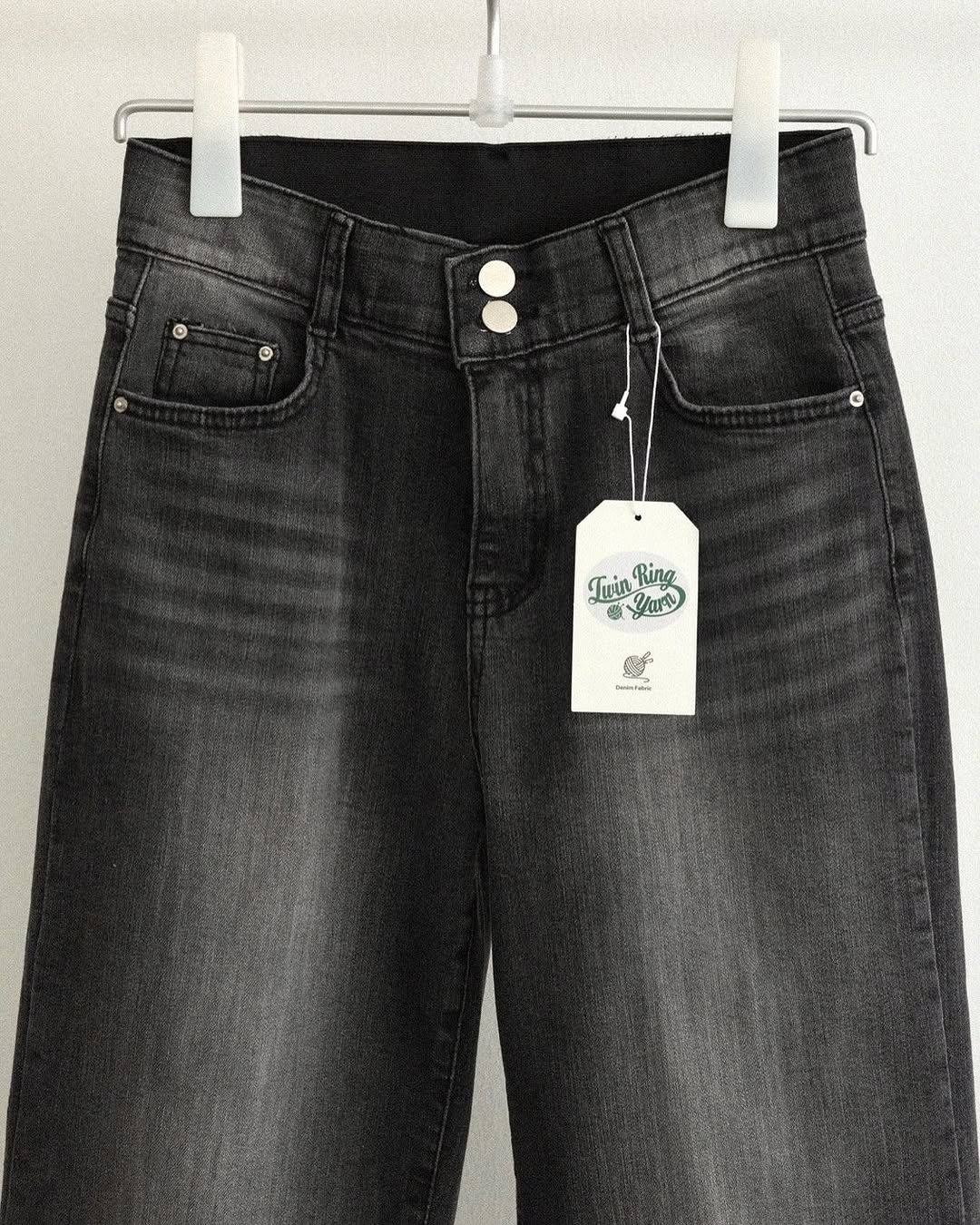 double button banding pants