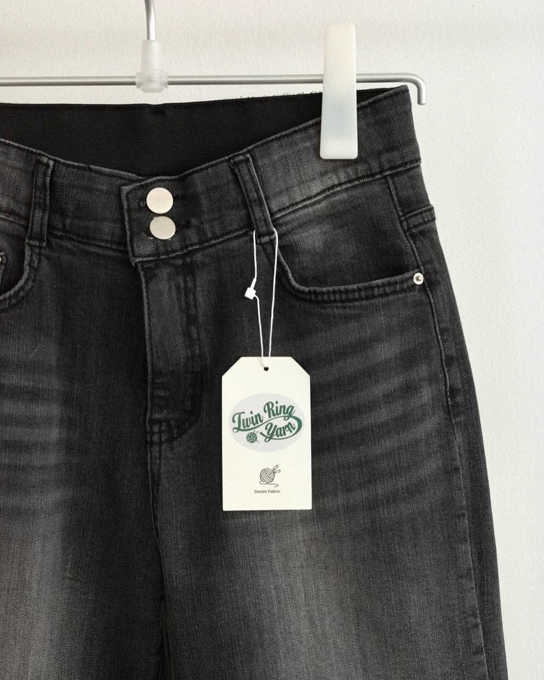double button banding pants