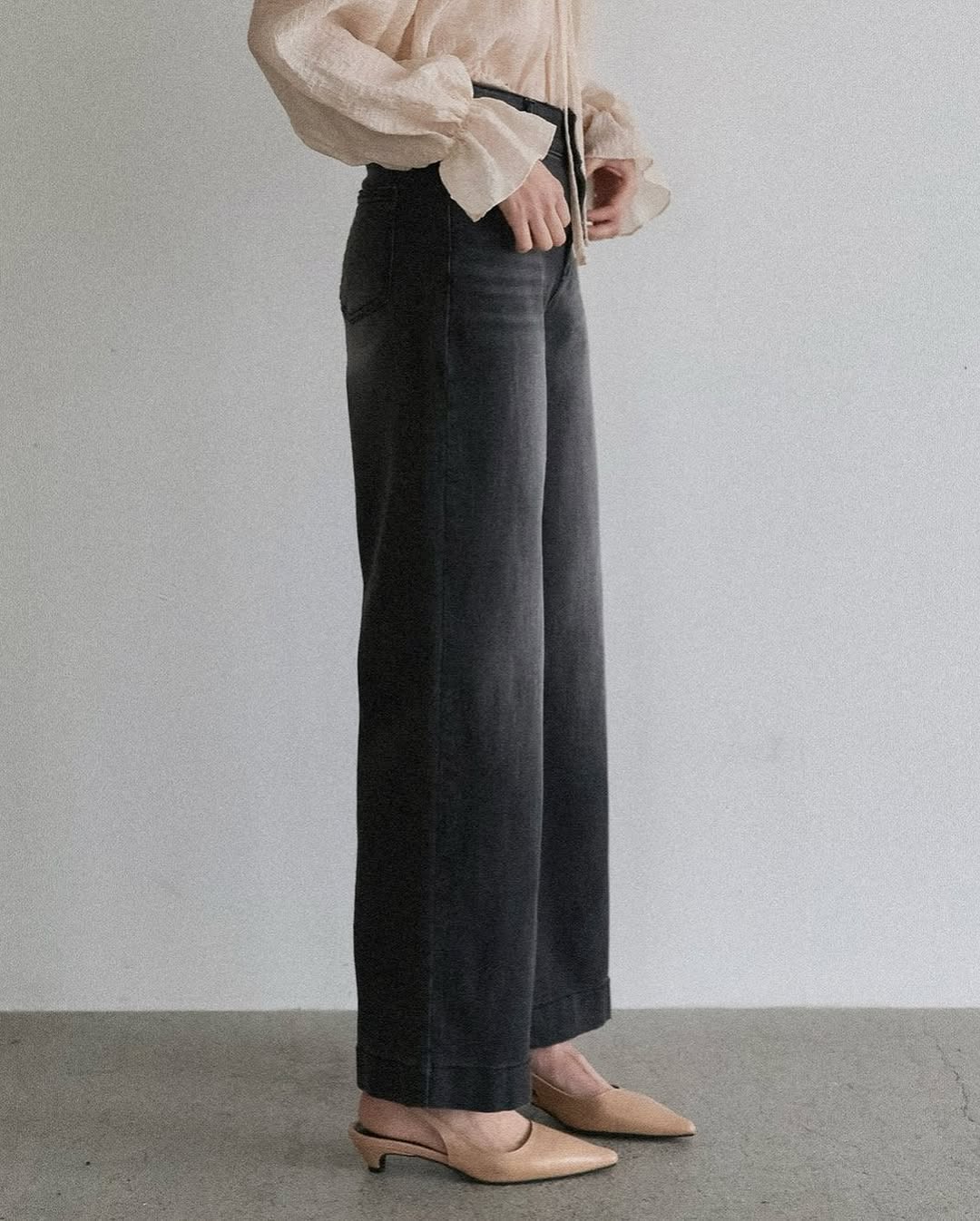 double button banding pants