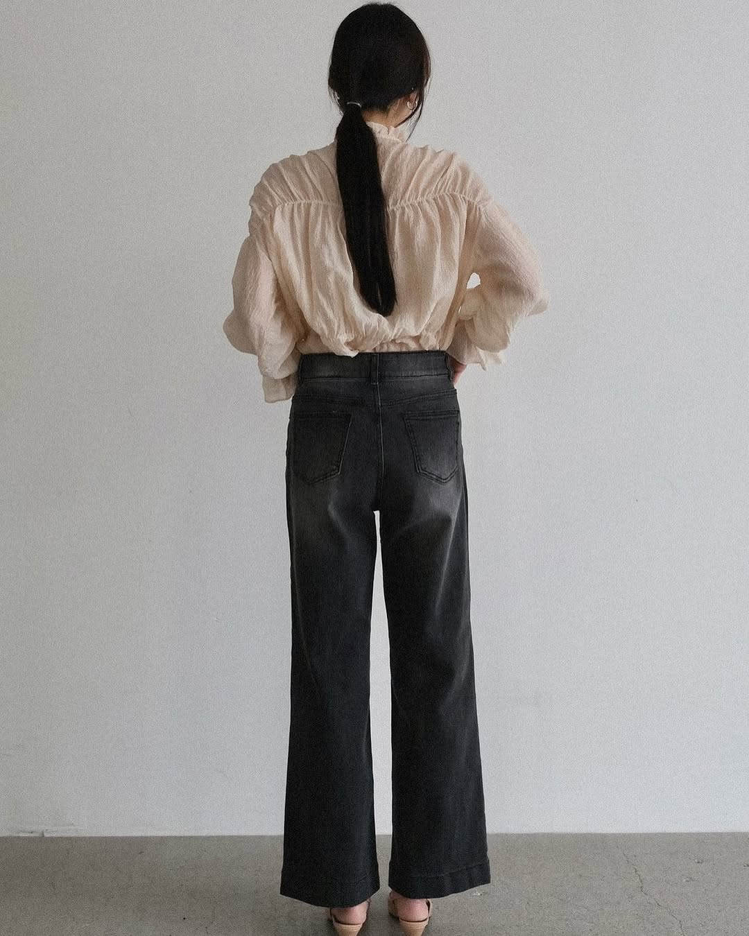 double button banding pants