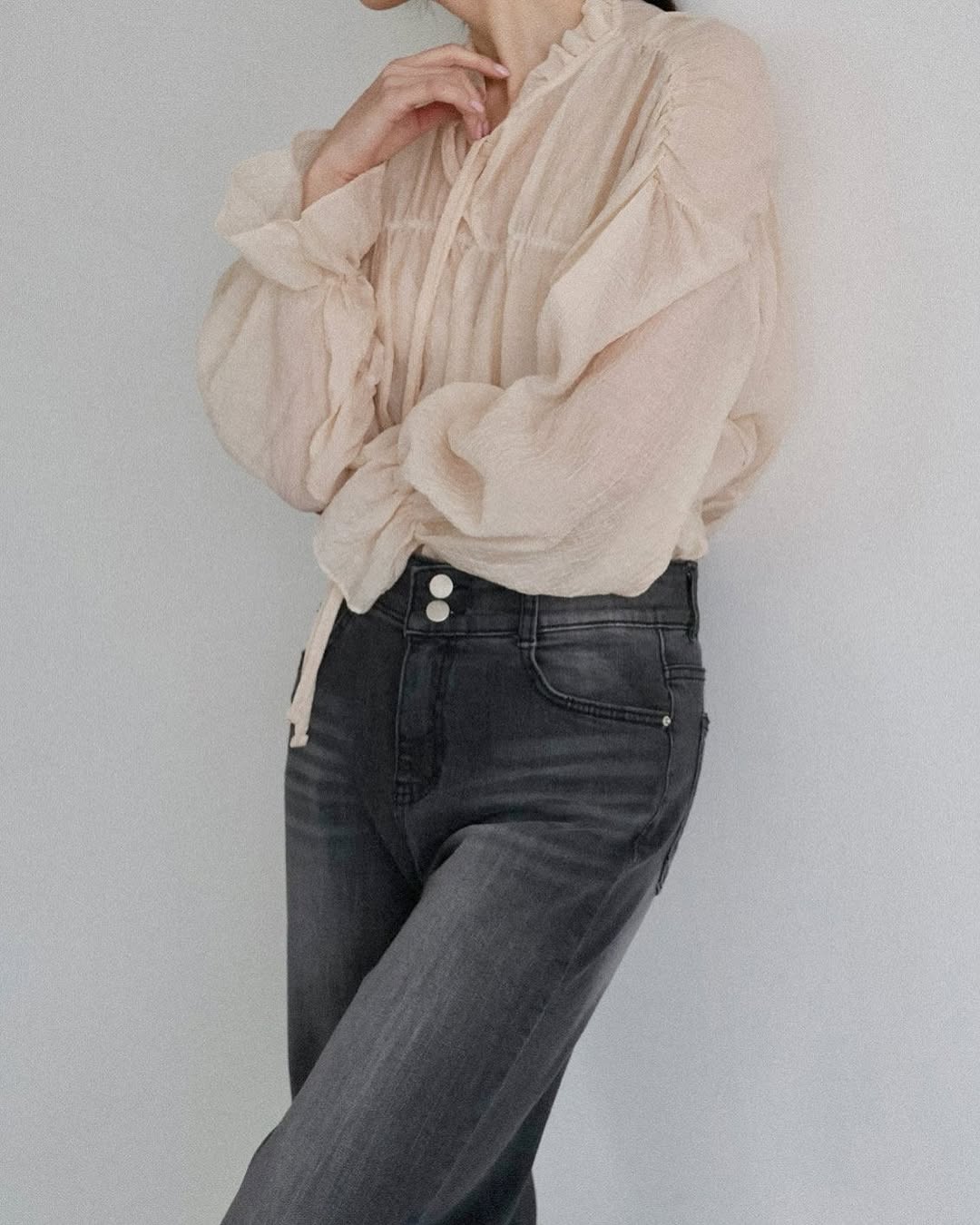 double button banding pants