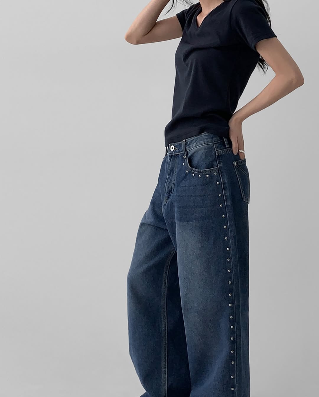 logan studede wide pants (pre-order)