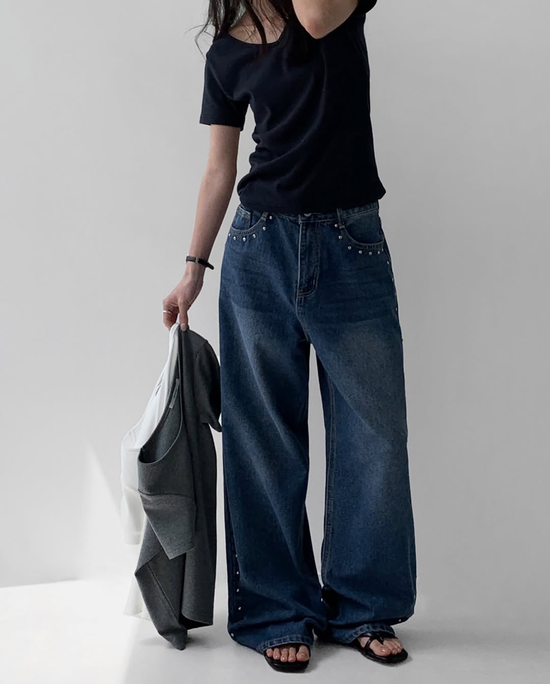 logan studede wide pants (pre-order)