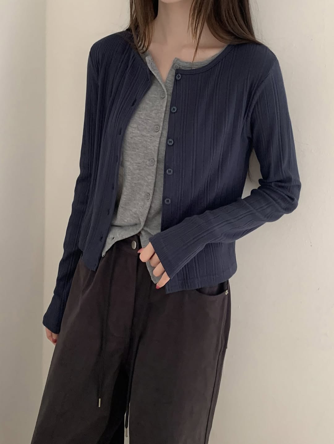 double layered cardigan