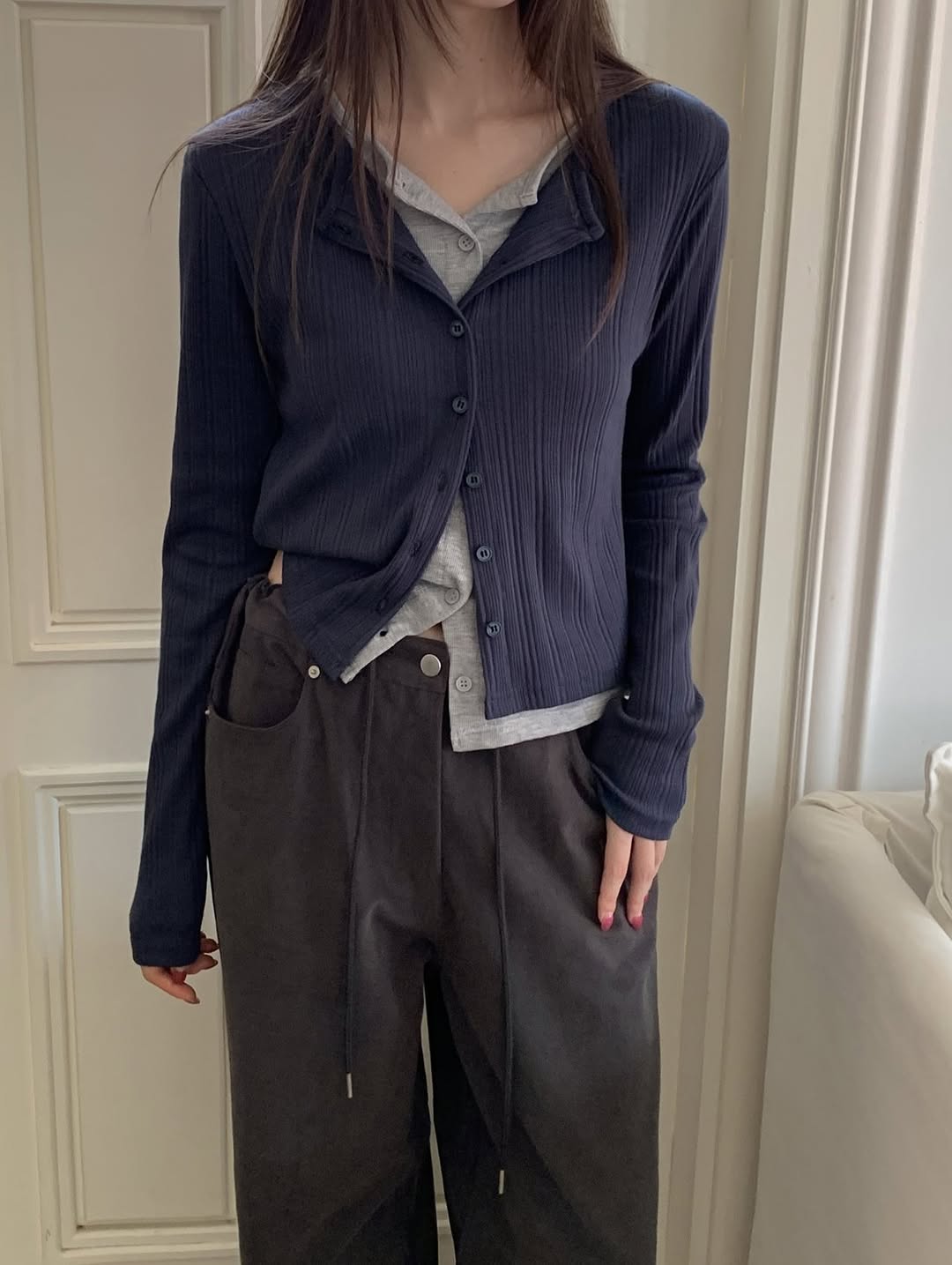 double layered cardigan