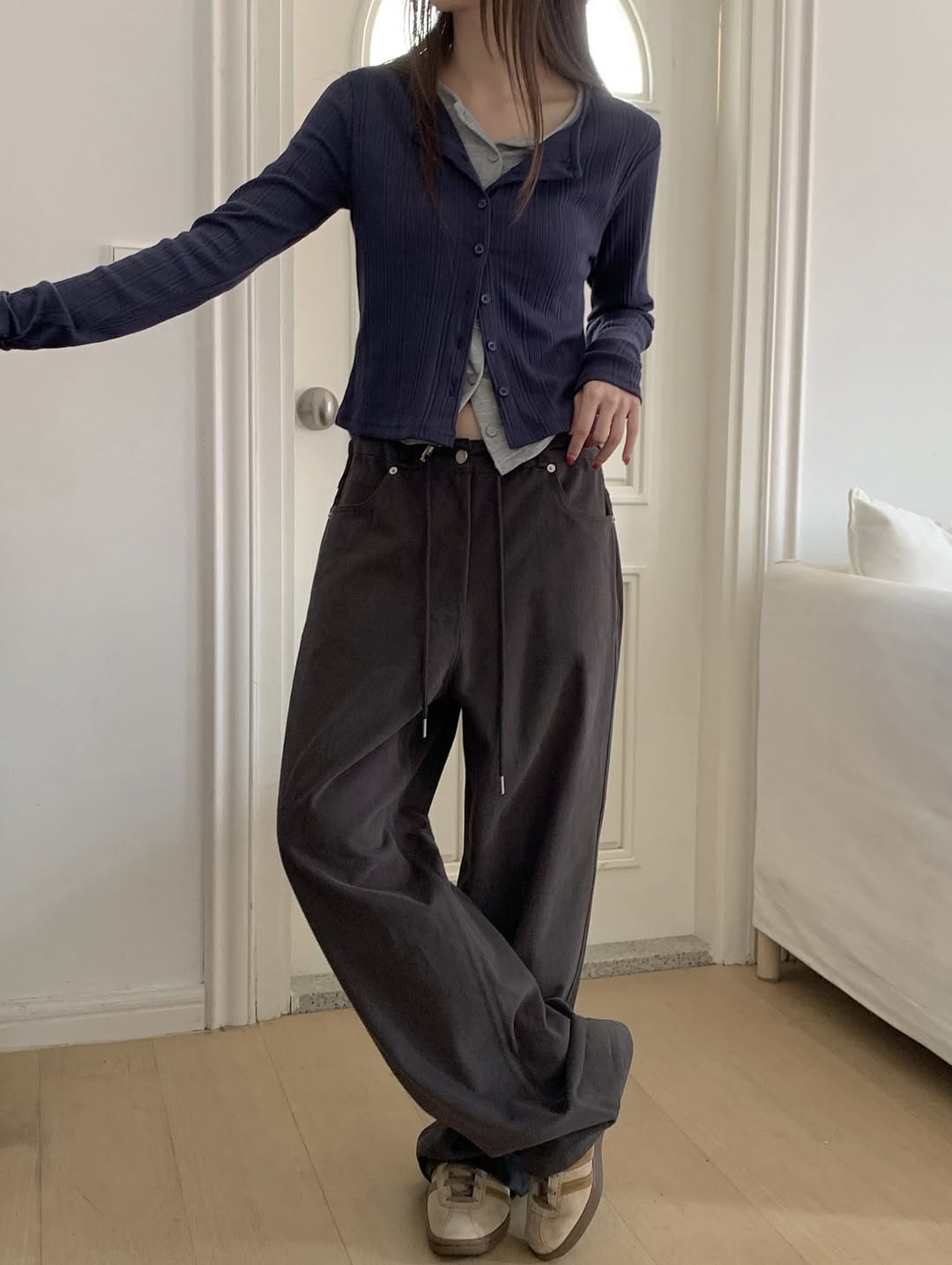 double layered cardigan