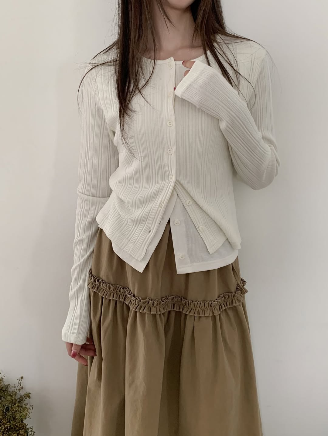 double layered cardigan