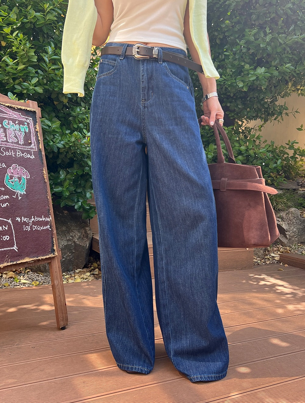 tencel soft denim slacks (pre-order)