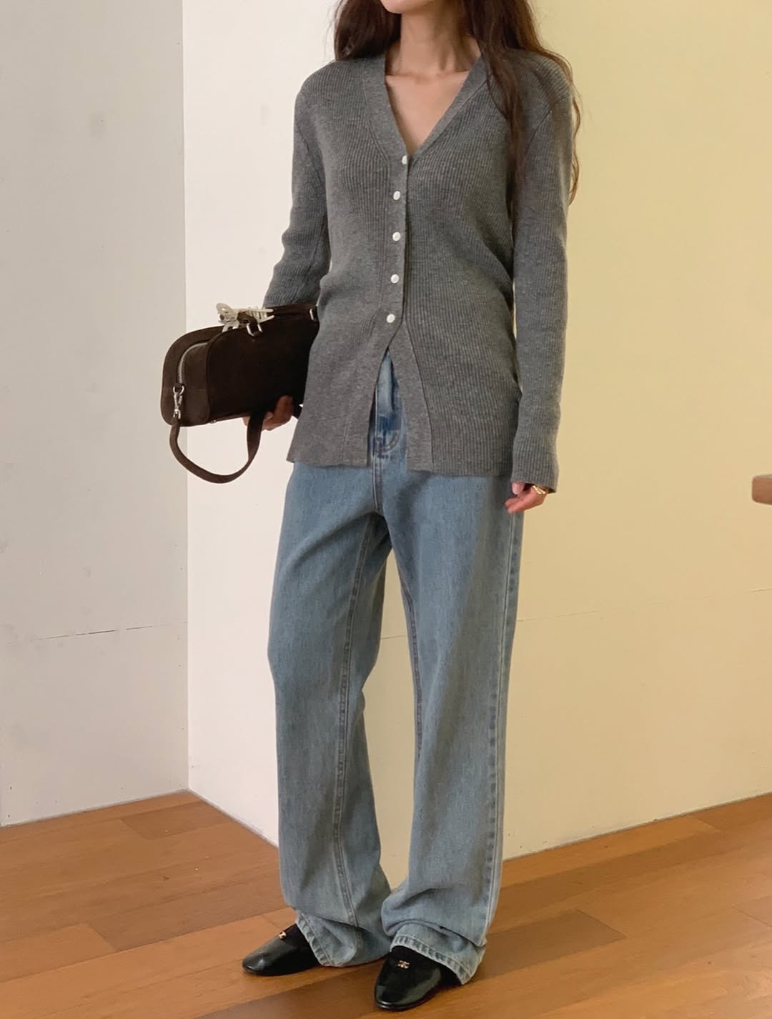 half slit cardigan (pre-order)