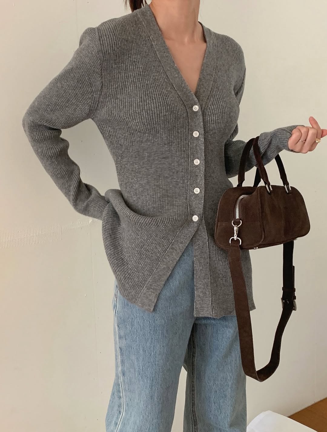 half slit cardigan (pre-order)