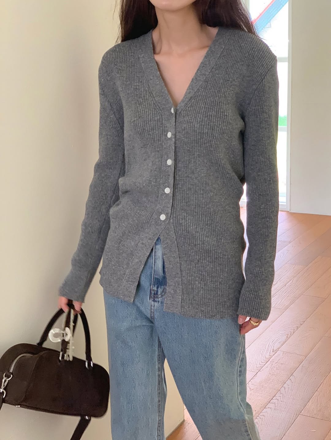 half slit cardigan (pre-order)