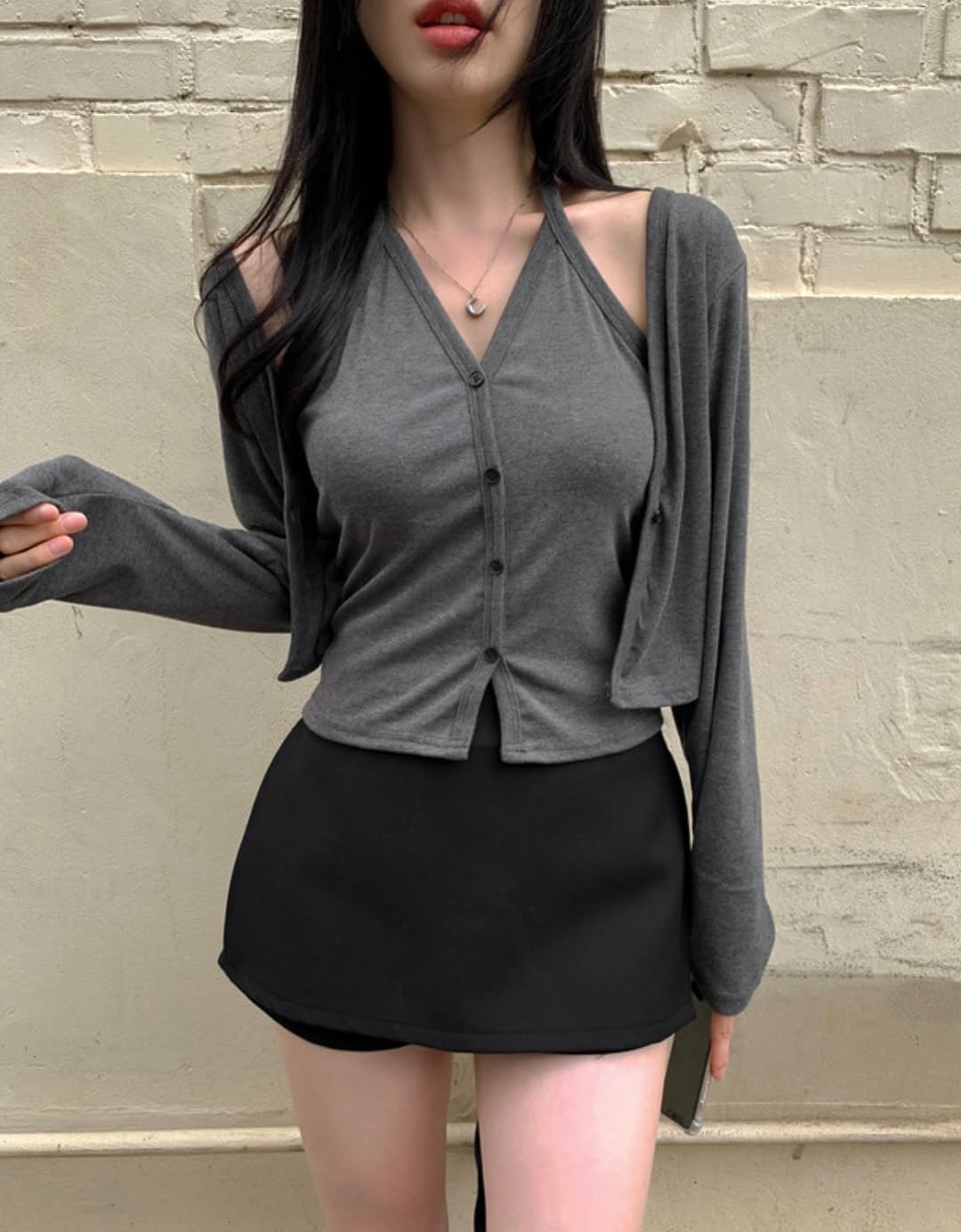 velo layered cardigan
