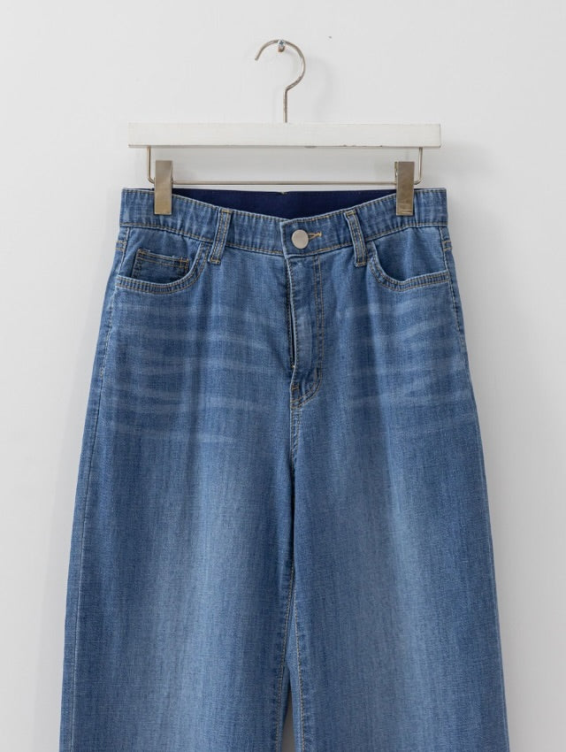 linen denim banding pants