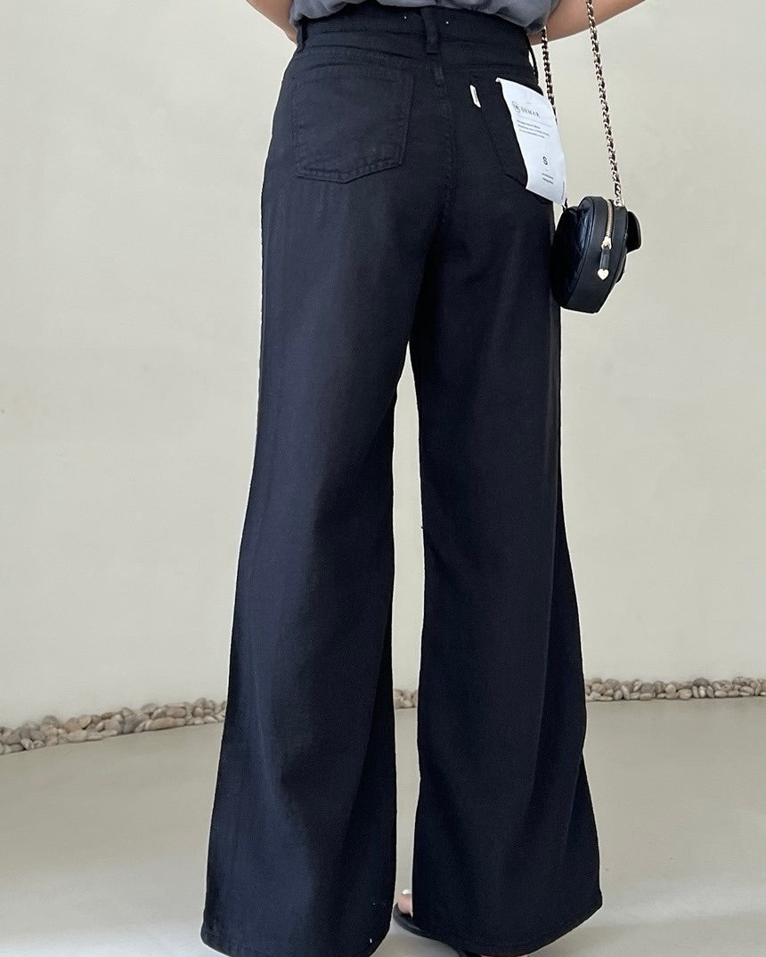 ana linen denim pants