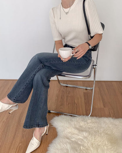 mona span denim pants (boot-cut)