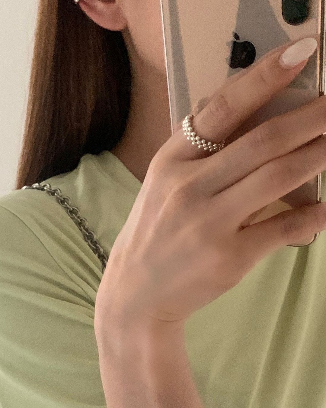 mini silver ball ring