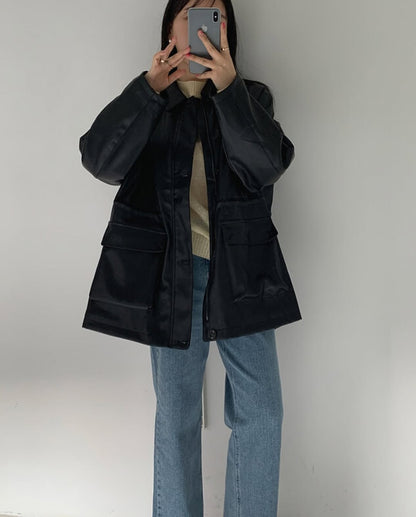 rory string leather jacket (premium)