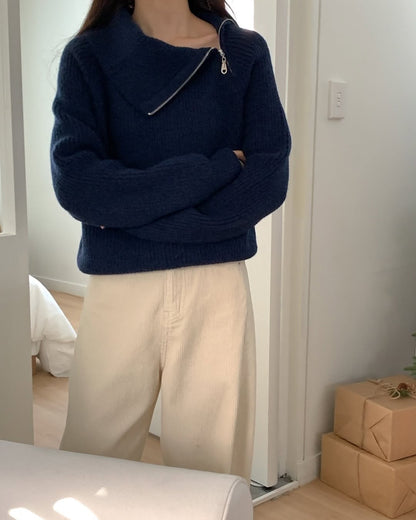 salt zip up knit