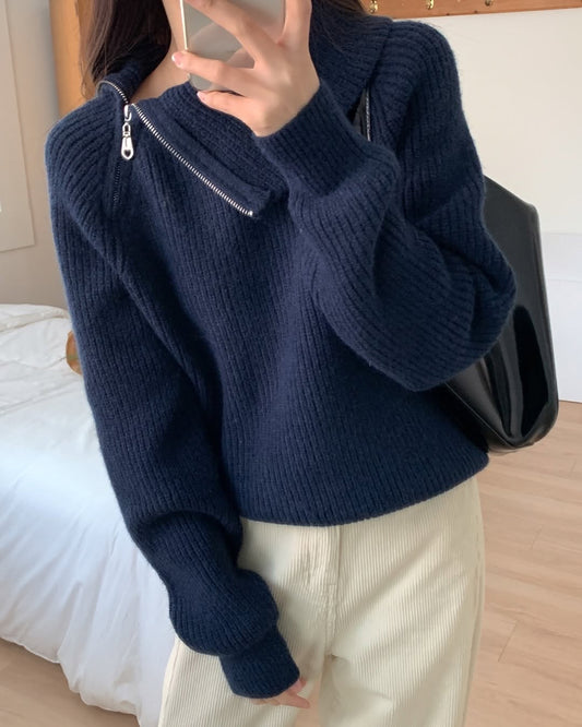 salt zip up knit