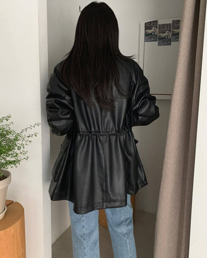 rory string leather jacket (premium)